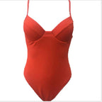 Mustard High-Cut Plunge One-Piece Swimsuit