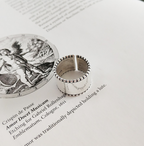 Chic 925 Silver Cat Ring with Vintage Style Lines
