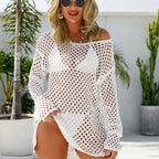 Crochet Hollow-Out Knit Beach Cover-Up