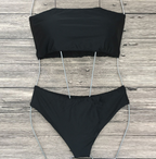 Women's Black Strapless Bandeau Bikini Set