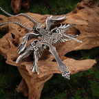 Winged Cross Pendant Necklace