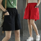 2024 Summer Women's Cotton Plus Size Pocket Shorts