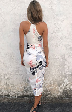 Floral Dress, Spaghetti Strap Women's Dress
