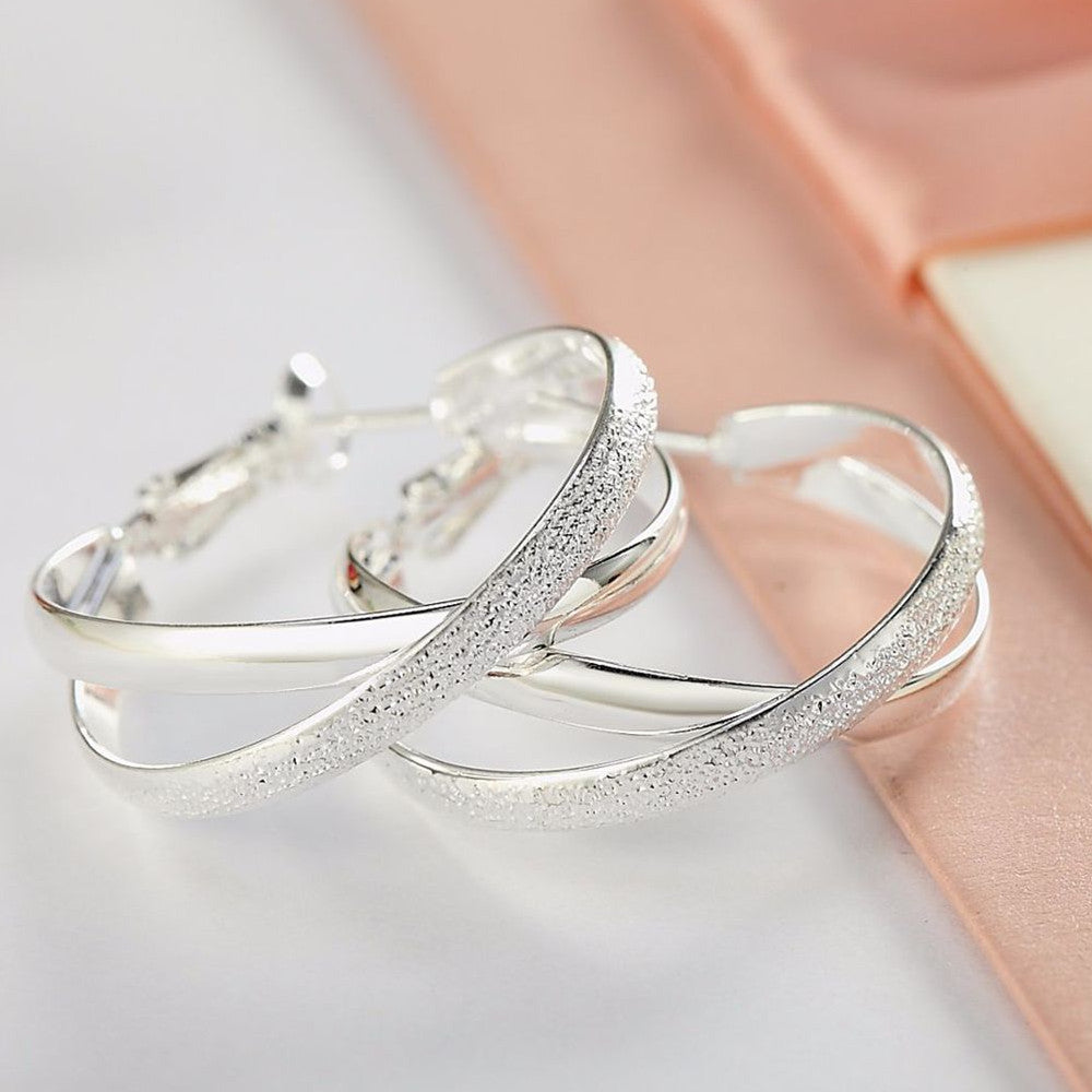 Frosted Cross Earrings - Simple and Creative Design