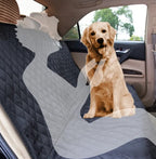 Waterproof Car Rear Seat Pet Mat Quilted Dog Hammock with Raised Sides Storage Pockets and Seat Belts Anti-Dirty Scratch-Proof Back Seat Protector