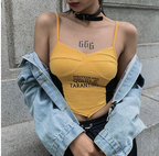 2020 Summer Women's Color Block Letter Print Tank Top