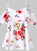 Summer Floral Ruffle Camisole Top for Women