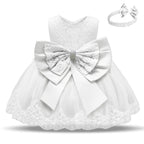 Baby Girls White Baptism Dress for Newborns and Toddlers