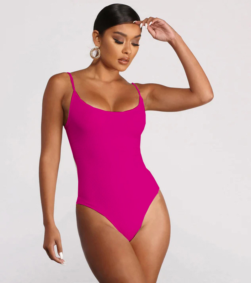 Black Scoop-Neck High-Cut One-Piece Swimsuit