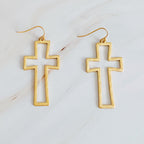 Dangle Cross Outlined Earrings | Christian Jewelry