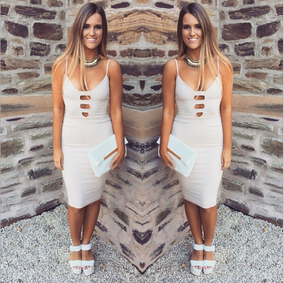 2019 New Sexy Bodycon Dress with Spaghetti Straps