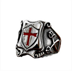 Stainless Steel Cross Shield Ring