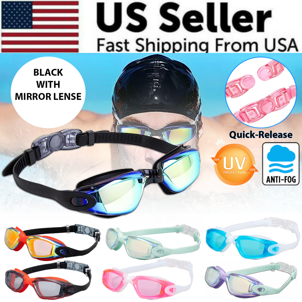Anti-Fog UV Mirrored Swimming Goggles
