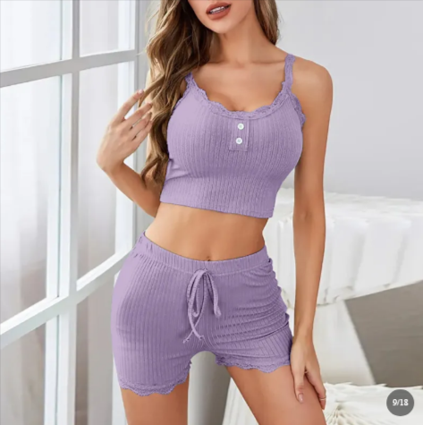 Women's Lace Spaghetti Strap Pajama Set