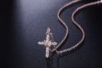 Cross Pendant Necklace with Zirconia Accents