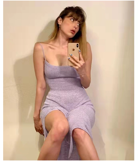 Knit Spaghetti Strap Bodycon Midi Dress