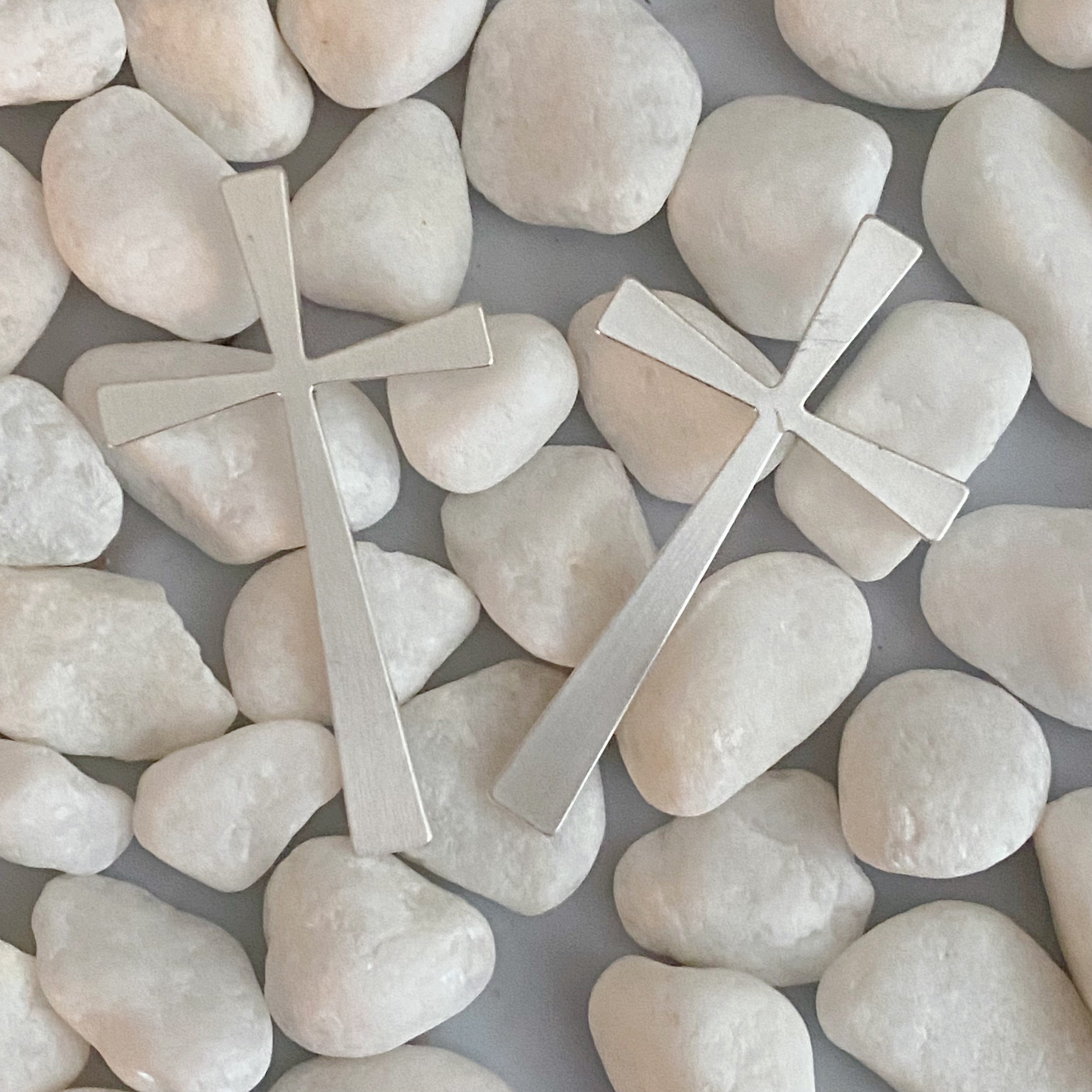 Satin Finish Cross Earrings | Christian Jewelry