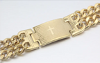 Scripture Cross Curb Chain Bracelet