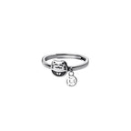 Lucky Cat Ring with Coin Charm for Women