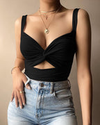 2021 Women's Knotted V-Neck Backless Tank Top