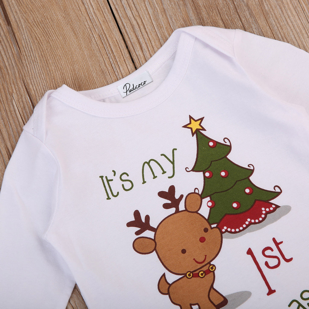 It's My 1st Christmas Reindeer Baby Bodysuit