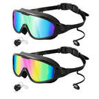 Anti-Fog Mirrored Swimming Goggles with Earplugs