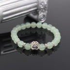 Lava Stone Dog Paw Heart Bead Bracelet