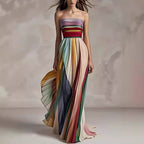 Women's Printed Tube Top Maxi Dress