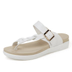 Flat Strap Sandals with Thong Design
