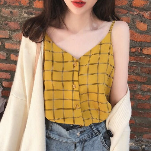 Korean Style Loose Sleeveless Chiffon Tank Top