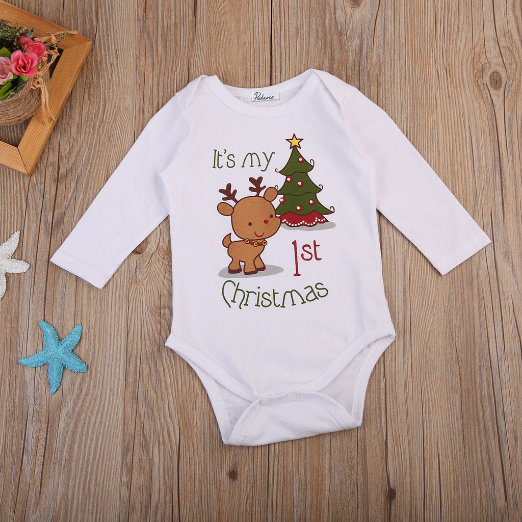 It's My 1st Christmas Reindeer Baby Bodysuit