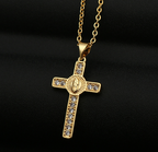 Cross with Virgin Mary Pendant Necklace - Christian Jewelry
