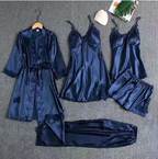 Lace Cami Sleepwear Set - Five Piece Multi-Color