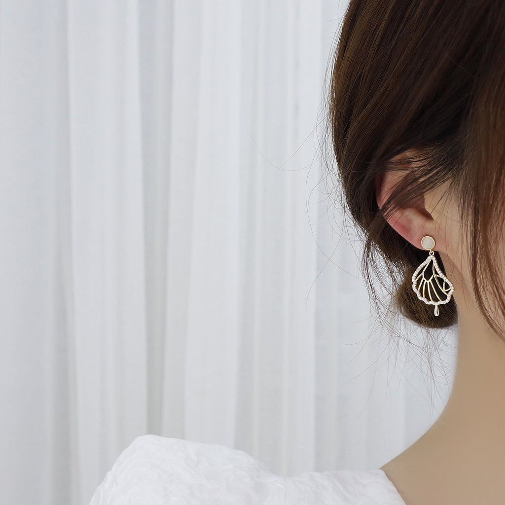 Zircon Butterfly Wing Drop Earrings