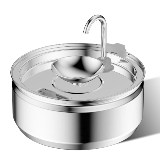 Stainless Steel Pet Water Fountain 3.2L Ultra-Quiet Automatic Cat Dog Drinking Dispenser with Faucet Spout