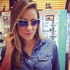 Gold Metal Cat-Eye Sunglasses