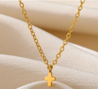 18K Gold Plated Tiny Cross Necklace
