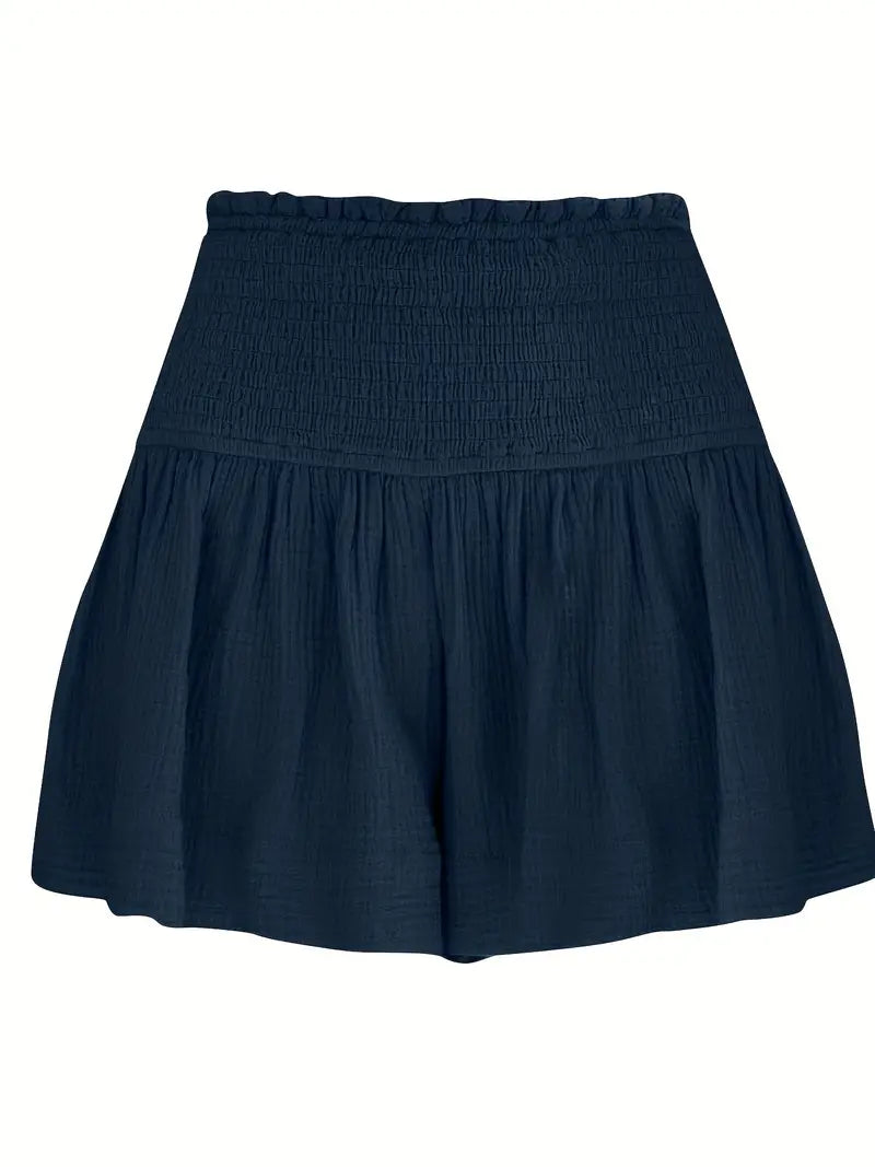 Boho High Waist Ruched Skorts - Women's Summer Shorts