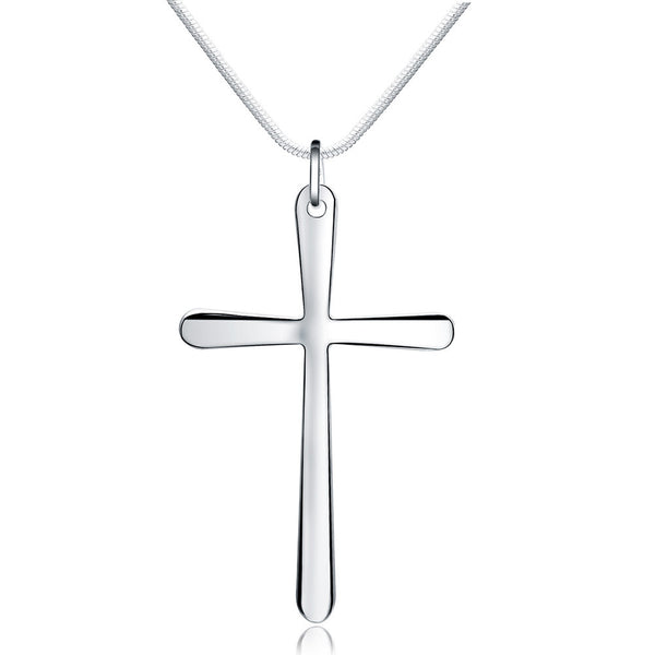 Platinum Cross Alloy Necklace for Women