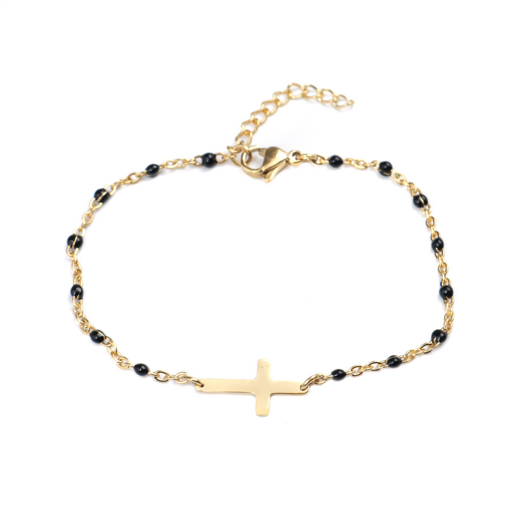 Dainty Cross Beaded Bracelet