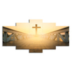 Cross at Sunrise Canvas Wall Art - Christian Home Decor