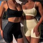 Summer Women's Solid Color Sport Set with Shorts