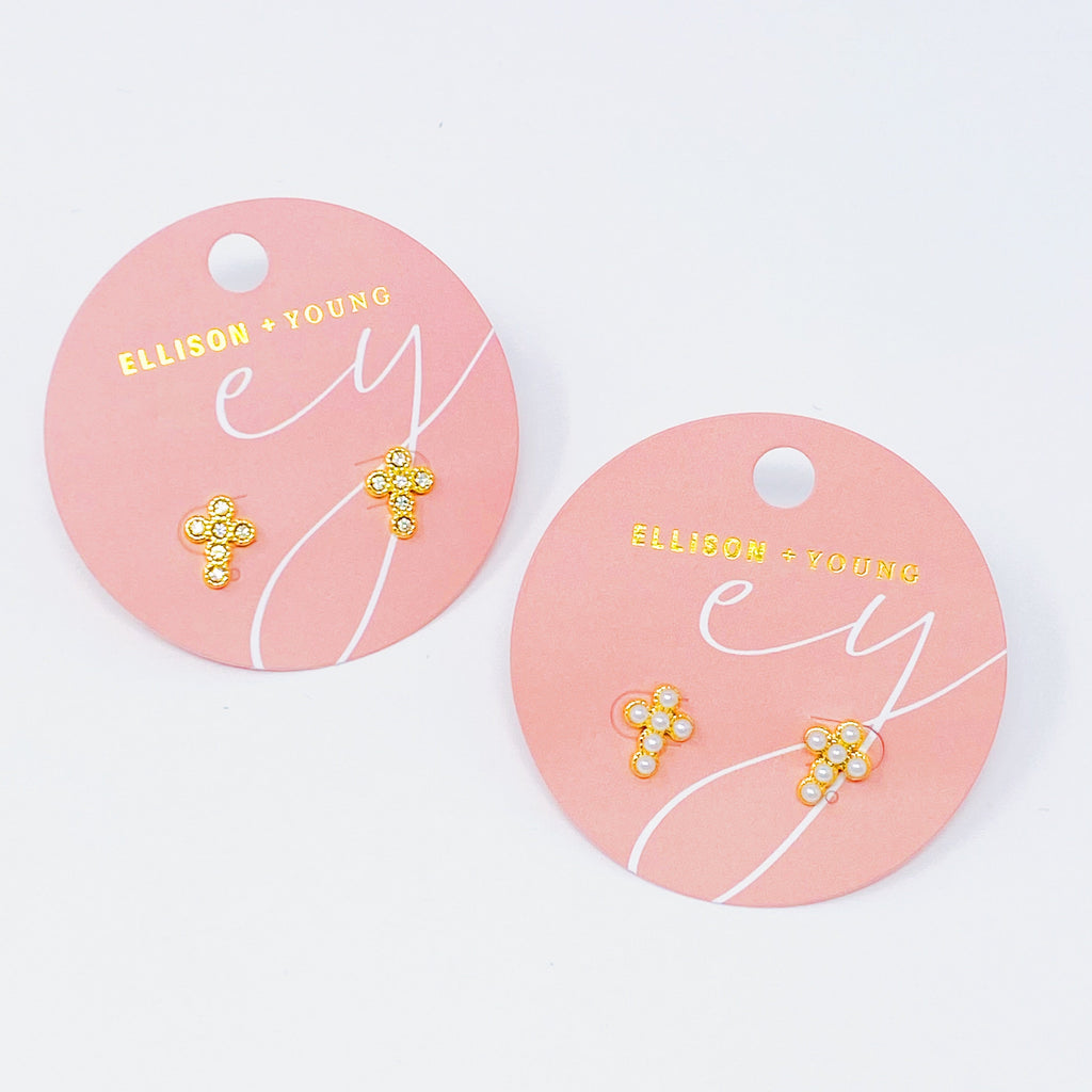 Dainty Cross Stud Earrings | Christian Jewelry