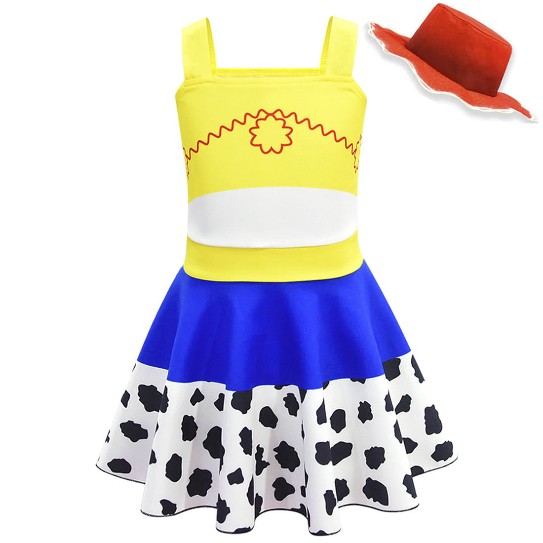 Kids Cowgirl Character Costume Swimsuit with Hat