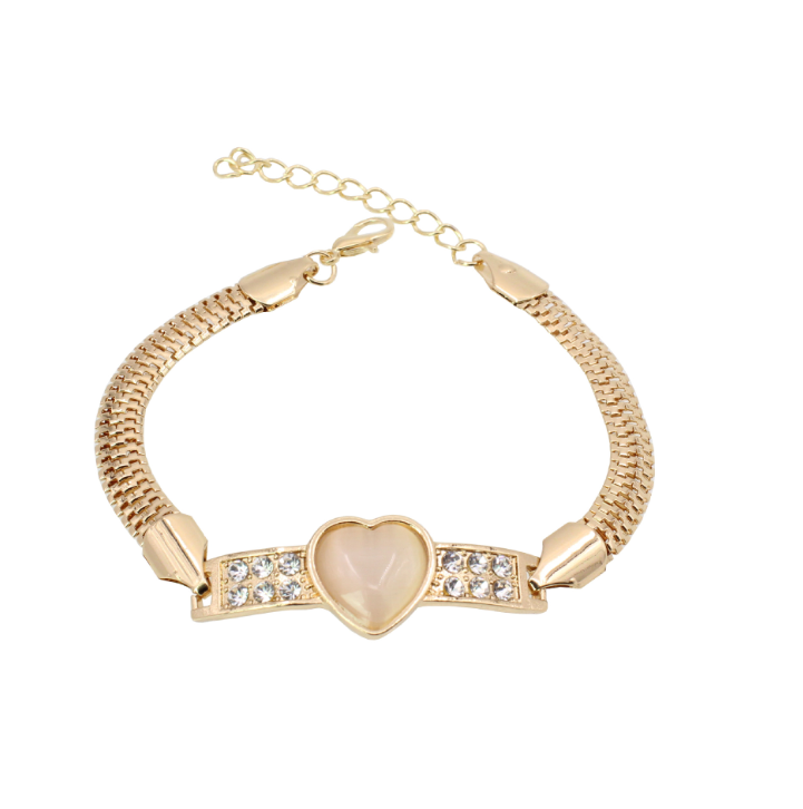 Heart Bracelet with Cat's Eye Stone