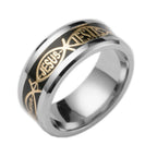 Jesus Fish Ichthys Ring - Stainless Steel Christian Band