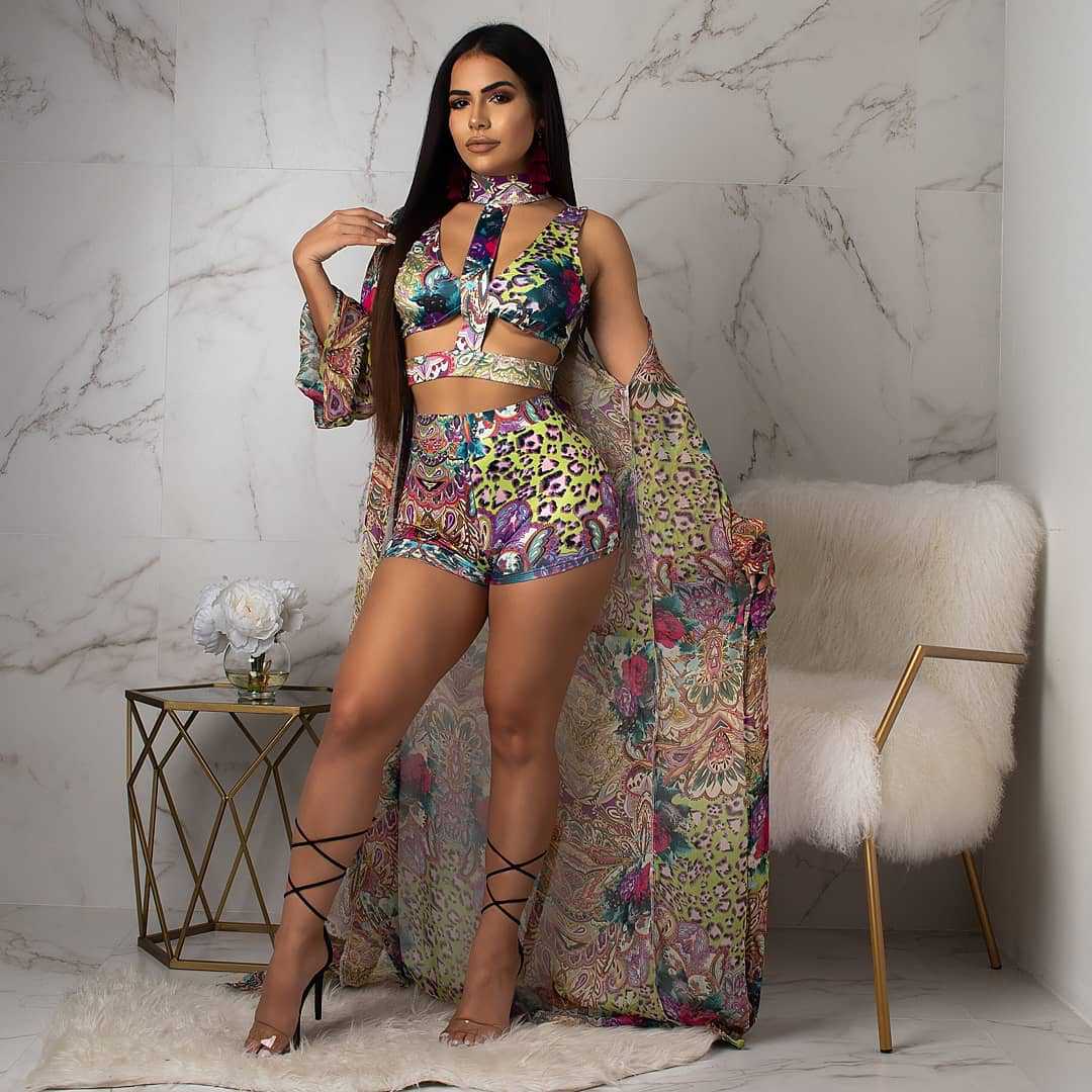 Digital Print Three-Piece Beach Set