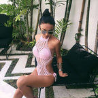 Pink Knitted Cutout Monokini