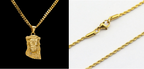 Abstract Jesus Face Pendant Necklace