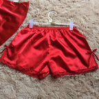 Women's Silk-Feel Cami Top and Shorts Pajama Set
